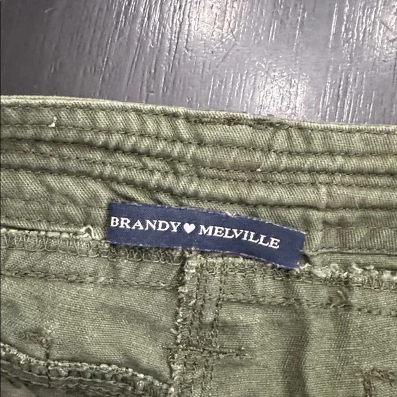 brandy melville. army green cargo style pants. one size. great used condition. - Picture 2 of 10